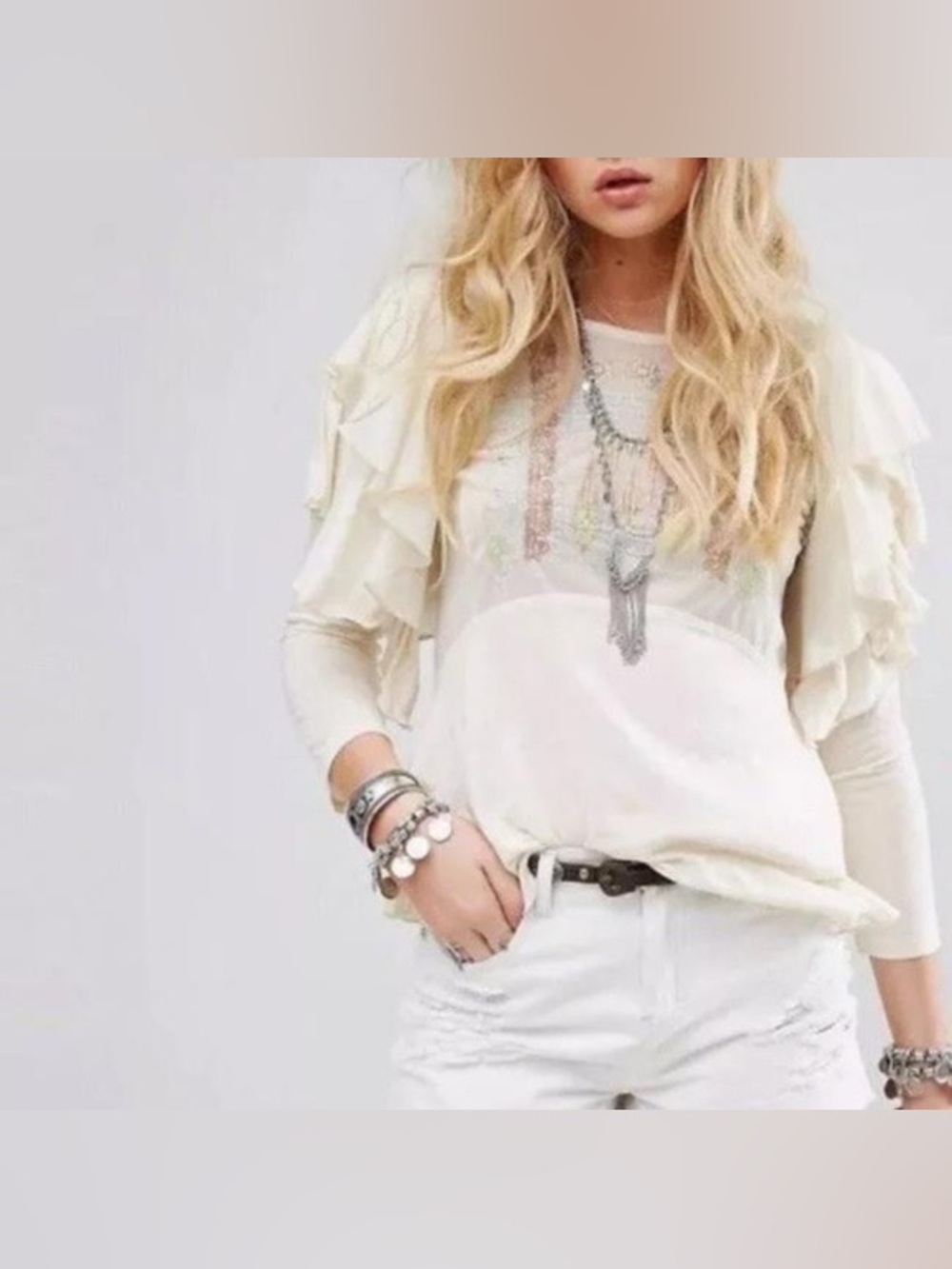 Free People La Cienega Embroidered Top